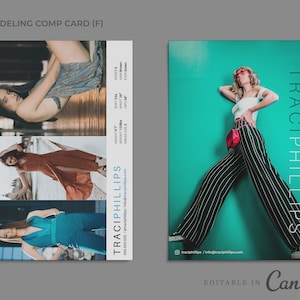 Horizontale, Schone Modellering Comp Card Template, Model Comp Card Template, Canva Template, Model Portfolio, Fashion Model Photography