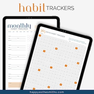 Printable Habit Tracker Bundle: Weekly, Monthly, Yearly Goal Setting ...