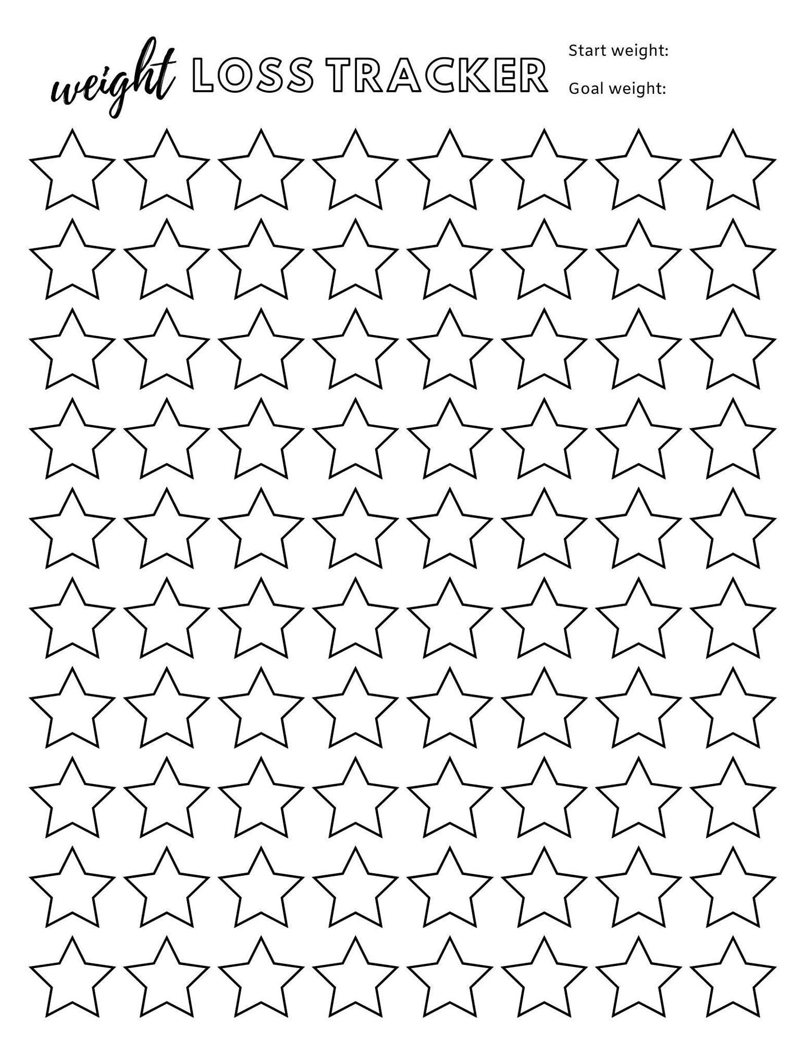 Printable Weight Loss Tracker Comprehensive & Motivational Fitness ...