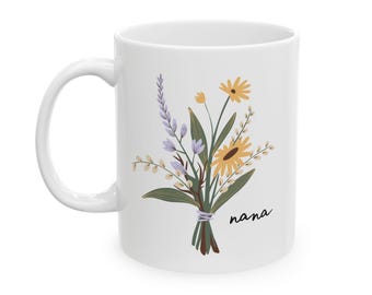 Nana Flower Bouquet Mug Nana Gift