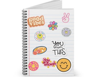 Retro Sticker Notebook: Classic Journal for Writing & Sketching