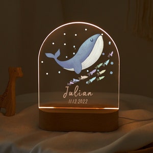 Cute Baby Night Light for Kids, Whale Nursery LED Night Lights, Kawaii Nightlights for Babies Boys Girl, Baby Toddler Bedroom Decor