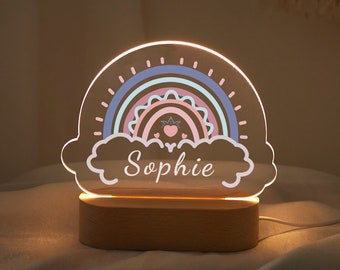 Custom baby name night light, baby night light, night lamp, rainbow night light, baby gift birth, baby girl gift, baby gift, nursery decor