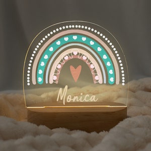 Nursery night Light, cute LED rainbow night light or nursery breastfeeding lamp, soft warm glow baby light for nursery decor