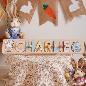 Baby 1st Birthday Gifts, Personalized Baby Name Puzzle Gifts with Pegs, Baby Name Puzzle, Educational Toys for kids,Baby Shower Gift