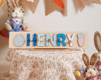 Personalized Baby Name Puzzle Gifts with Pegs, Wooden Name Puzzle, 1st Birthday Gifts, Educational Toys for kids, Baby Shower Gift