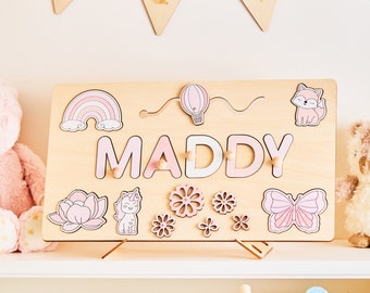 Custom Baby Name Puzzle, Personalized Busy Board Puzzle, Baby Gifts, Toddler Montessori Toys, First Christmas Gifts For Kid, Busy Board Wood