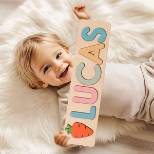 Easter name puzzle for kids, Custom Easter gift baby name puzzle, Birthday gifts for boys and girls, Educational baby montessori toy gifts