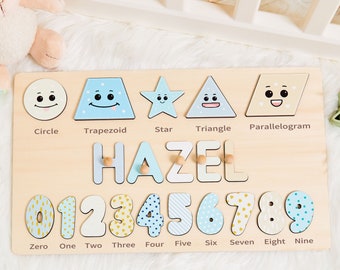 Custom Easter Baby Name Puzzle Gifts,Wooden Name Puzzle, Puzzle with Pegs, 1st Birthday Name Puzzle, Christmas gift, Baby Montessori toys