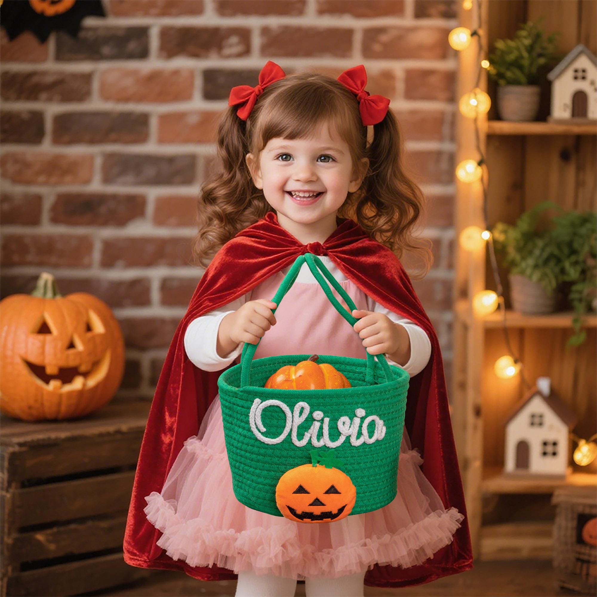 Halloween Trick or Treat Basket, Custom Basket with Name, Halloween Basket, Halloween Candy Basket, Halloween Tote, Halloween Gift For Kid