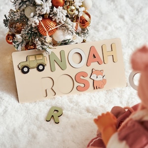 Holzpuzzles für Kleinkinder, frühes Lernspielzeug für Baby Jungen & Mädchen, benutzerdefiniertes Namenspuzzle für Kinder, Ostergeschenke für Kinder