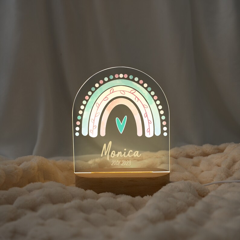 Custom Kids night light for girls bedroom, Christmas gifts nightlight kids teens room decor, bedside dimmable warm night light Style 4