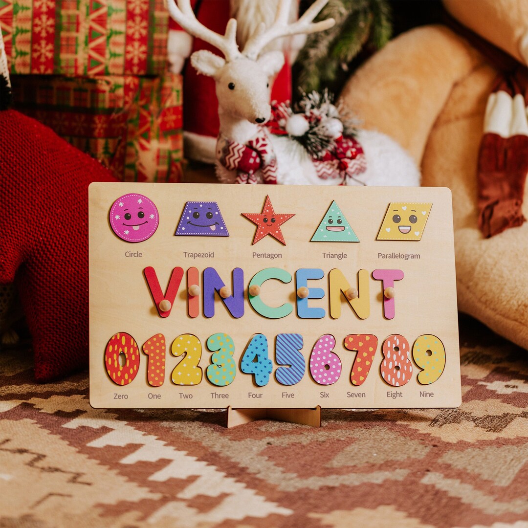 Personalized Wooden Baby Name Puzzle, Puzzle With Pegs, Toddlers Name