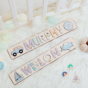 Personalized name puzzle for kids, baby name puzzle, birthday gifts for boys and girls, baby montessori toy gifts, baby shower gift