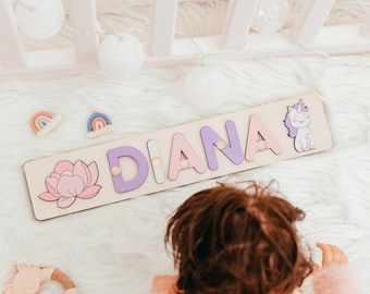 Rompecabezas de nombre personalizado para niños, rompecabezas de nombre de bebé, regalos de cumpleaños para niños y niñas, regalo de primer cumpleaños, regalo de Navidad