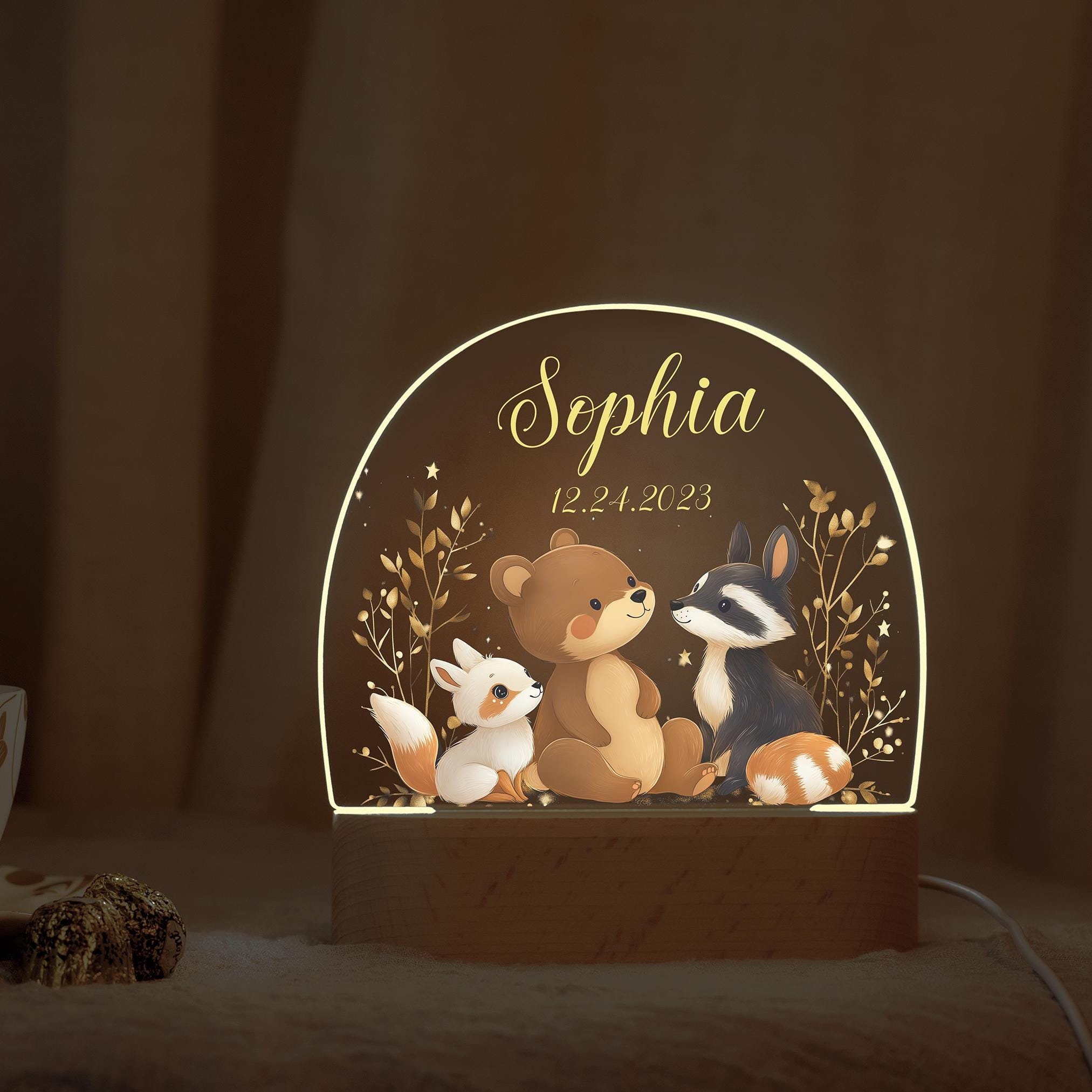 GOMOVING Lampada Personalizzata con Nome per Bambina | Idee Regalo Per Anniversario | Idee per Battesimo Bimbo | Regali per Nascita, Natale, Amore, Anniversario