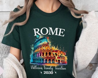 Custom Rome Colosseum Family Matching Shirt with personalized Family Name Europe Squad Vacation Shirt family reunion Tee Rome Vacation shirt