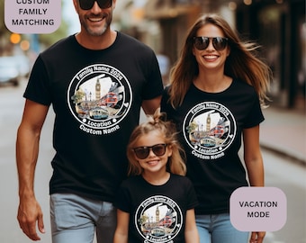 Benutzerdefinierte Europa Familienurlaub Passendes T-Shirt London UK Reise Big Ben Paris Urlaub Vibe Passende Familien Shirts Abenteuer Europa Reise T-Shirt