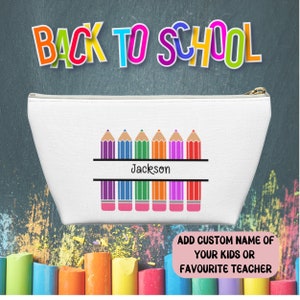 Personalised back to school pouch middle school pencil pouch cute small zipper pouch pencil case organiser gift for first day of school