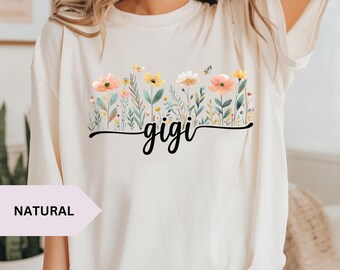 Camiseta Gigi Floral Retro Camiseta Gigi Anúncio de Avó Camiseta Gigi Flor Selvagem Camiseta Gigi Floral Presente para Gigi Presente de Dia das Mães