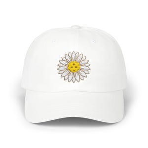 Gorra de Pickleball unisex para gorra de béisbol floral bordada Gorra para amantes del Pickleball Regalo para jugador de Pickleball Regalo para ella Idea de regalo de Pickleball White