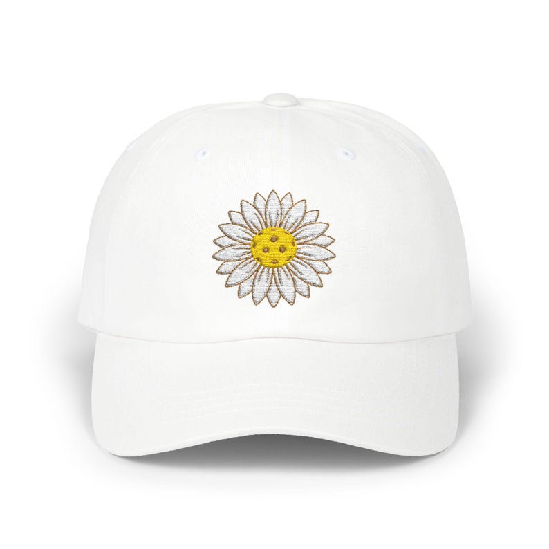 Gorra de Pickleball unisex para gorra de béisbol floral bordada Gorra para amantes del Pickleball Regalo para jugador de Pickleball Regalo para ella Idea de regalo de Pickleball White