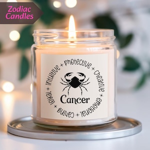 Cancer Zodiac Candle Cancer Candle Astrology Candle  Zodiac Candle Cancer Zodiac Gift Birthday gift Housewarming gift Mothers day gift