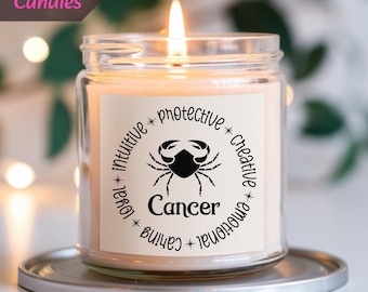Cancer Zodiac Candle Cancer Candle Astrology Candle  Zodiac Candle Cancer Zodiac Gift Birthday gift Housewarming gift Mothers day gift