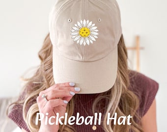Unisex Pickleball Hut für gestickte Blumen Baseballkappe Pickle Ball Liebhaber Hut Geschenk für Pickleball Spieler Geschenk für ihre Pickleball Geschenkidee