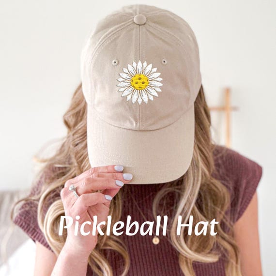 Unisex Pickleball Hat for Embroidered Floral Baseball Cap Pickle ball lover hat Gift for Pickleball player Gift for her Pickleball gift idea