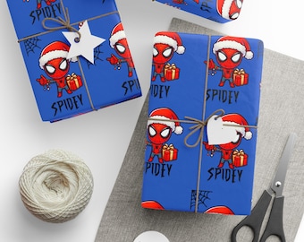 Spider Man Pattern Wrapping Paper | Superhero Spider Theme