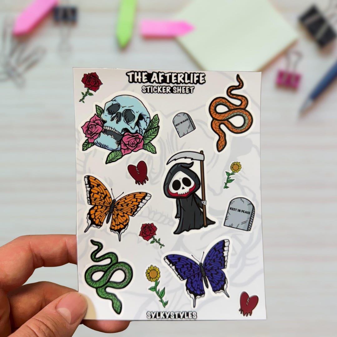 The Afterlife Waterproof Sticker Sheet - Etsy