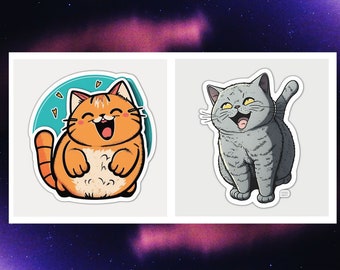 Happy Cats | Vinyl Stickers for Laptop, Car, Waterbottle etc.