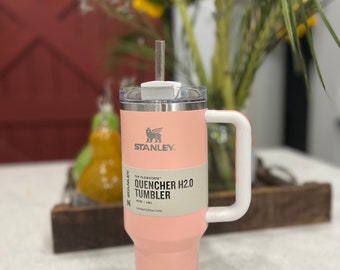 Personalized Stanley Tumbler 30oz 40oz Rose Quartz Custom Engraved