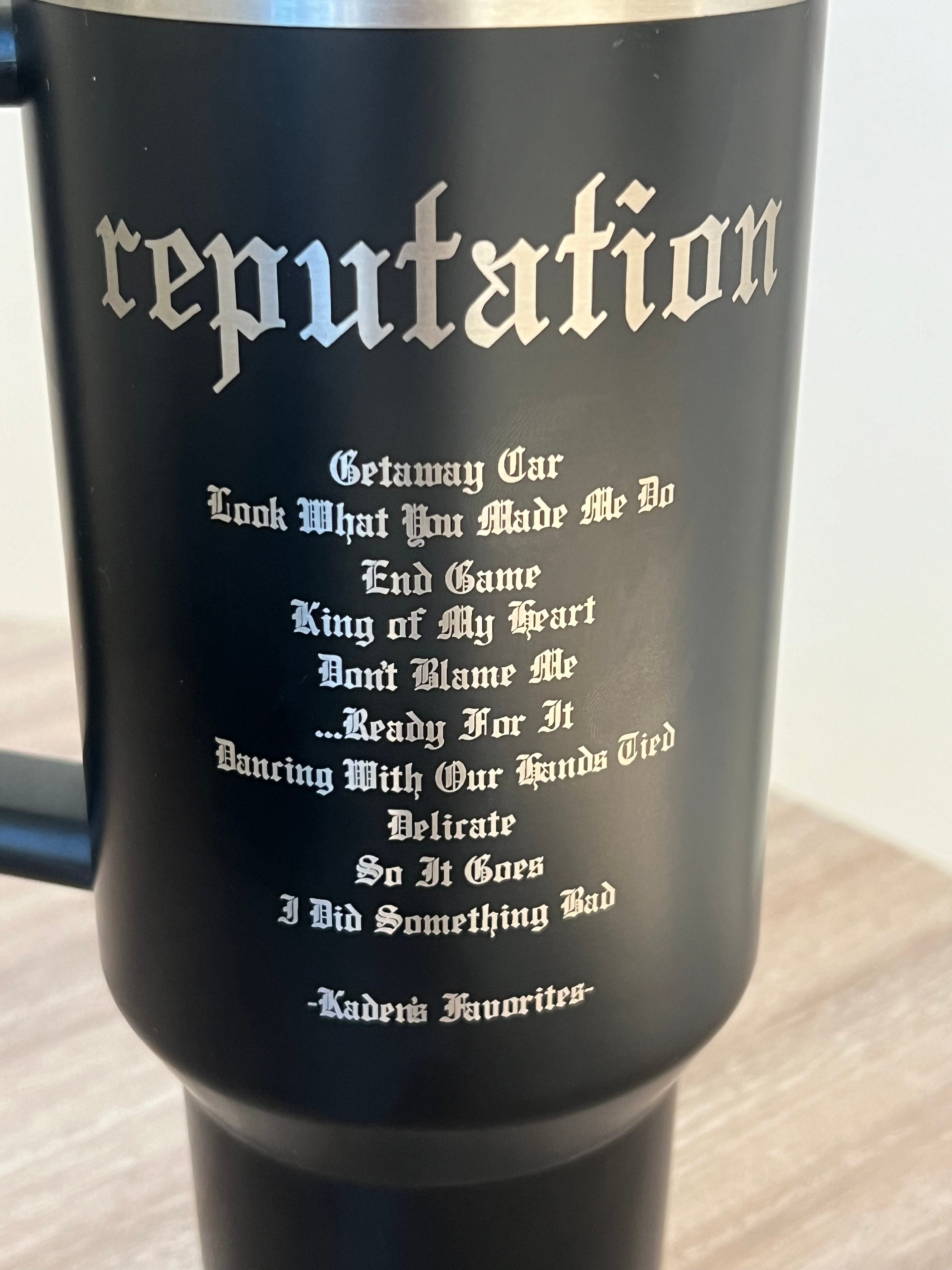 Taylor Swiftie Reputation Stanley Tumbler Custom Stanley Engraved