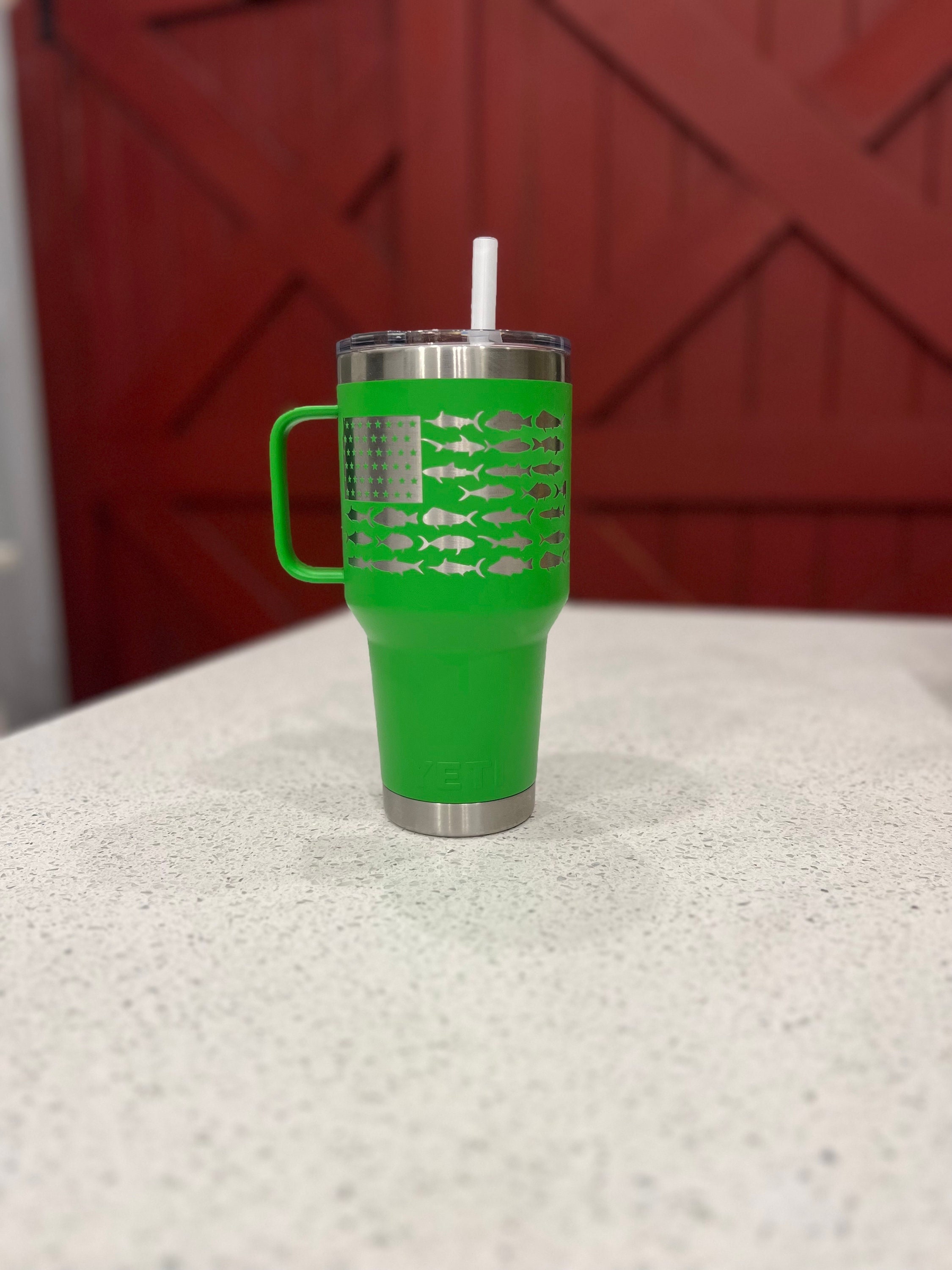 REAL YETI 10 Oz. Laser Engraved Canopy Green With Mag Slider Lid Stainless  Steel Yeti Rambler Personalized Vacuum Insulated YETI 