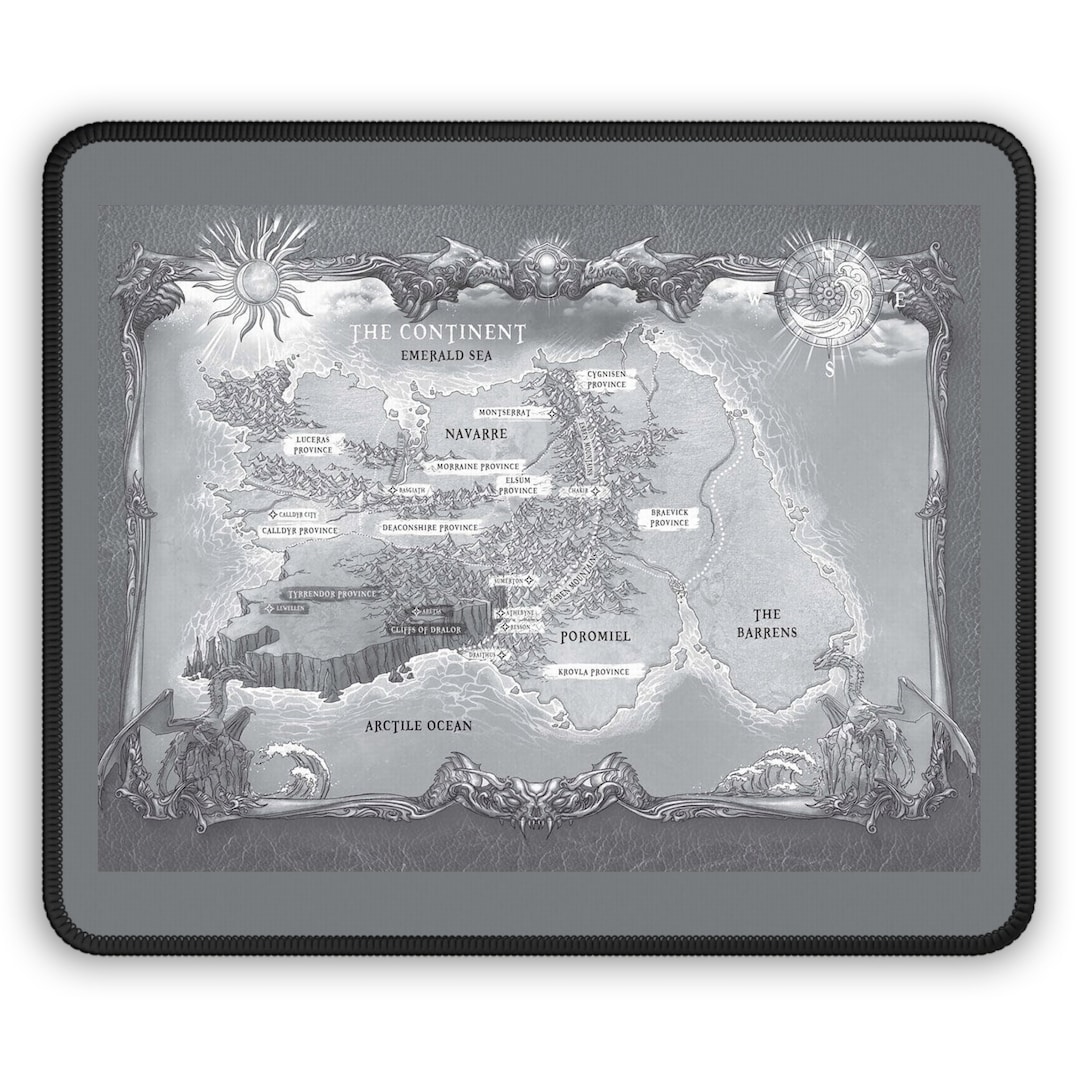 Fourth Wing Map of Navarre Greyscale Gaming Mouse Pad - Etsy