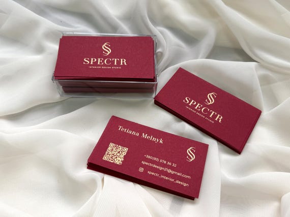 100 Luxury Business Cards Design and Print, Custom burgundy Premium business card, silk screen printing on calling cards, gold ink