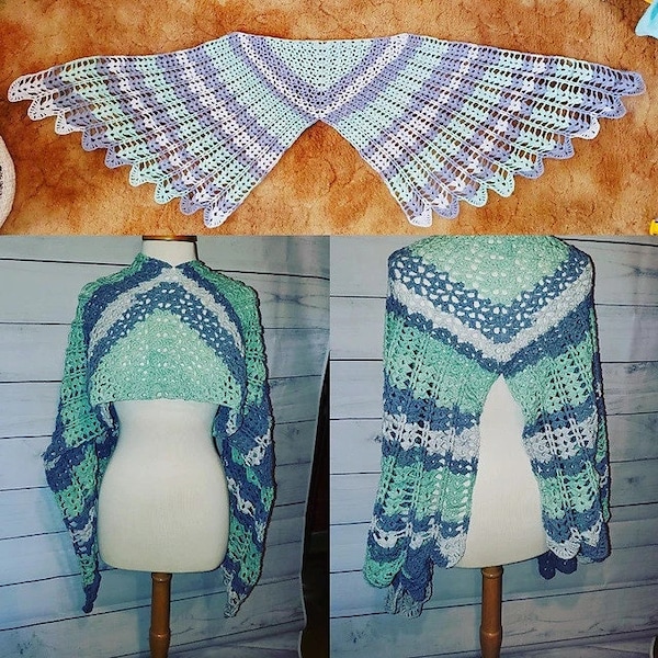 PDF- Wings of an Angel Shawl- crochet pattern