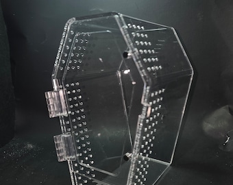 JC Designs Original Acrylic Hinged Front Open Coffin Enclosure designed for Jumping Spiders