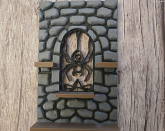 3D printed Magnetic Witch's Cottage Backdrop Jumping Spider Decor