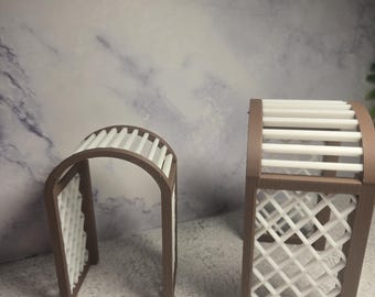 3D Printed Hollow Garden Trellis Arch Platform and Hide Jumping Spider Decor