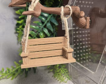 3D printed Magnetic Tree Branch with Bench Swing Jumping Spider Hide Small Terrarium Decor