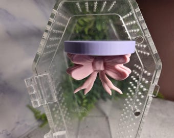 3D printed Magnetic Shelf with Beautiful Bow Jumping Spider Hide Small Terrarium Decor