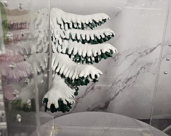 3D printed Magnetic Snowy Pine Branch Jumping Spider Platform