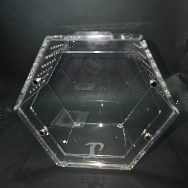 JC Designs Original Acrylic Front Open Hexagon Enclosure designed for Jumping Spiders