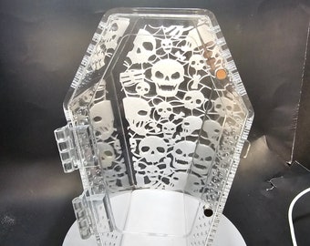 3D printed Flexible SMALL Coffin Shaped Web Ribbon Climbing Walls Jumping Spider Decor