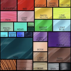 Peut inclure: Un nuancier de 24 couleurs diff&eacute;rentes, dont le bordeaux, le rouge, le rose, le rose clair, la menthe pastel, l'aqua, le vert, le vert fonc&eacute;, le vert vif, le bleu clair, le cyan, le bleu d'eau, le bleu, le bleu fonc&eacute;, le violet clair, le violet, le beige, le bleu sarcelle, le bois clair, le bois fonc&eacute;, le bois, le bois de chauffage, l'os, le gris.