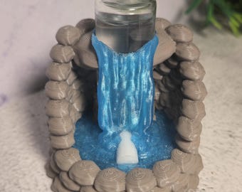 3D printed Waterfall Pond Combination Hydration Station Jumping Spider Hide