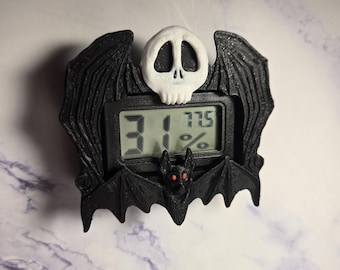 3D printed Skull & Bat Hygrometer Gauge Jumping Spider Hide